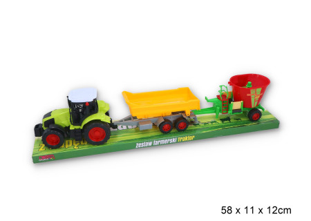 Traktor z dwiema maszynami rolniczymi 403083, 405747, 113522